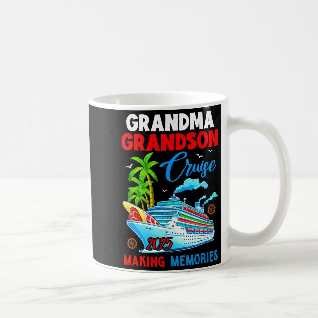 Grandma Grandson Cruise 2025 Memories Christmas Fa Kaffemugg (Höger)
