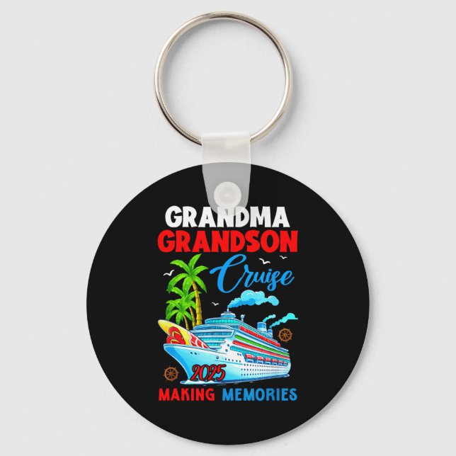 Grandma Grandson Cruise 2025 Memories Christmas Fa Nyckelring (Framsida)