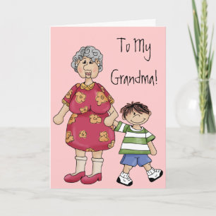 Grandma & Grandson (Grandparent Designs) Kort