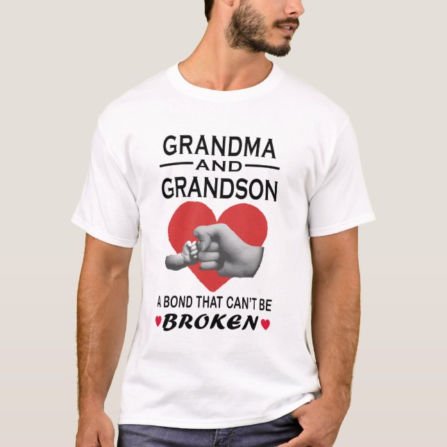 Grandma Grandson Shirt, Grandma och Grandson Bond  T Shirt (Framsida)