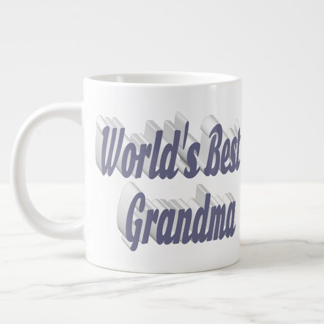 Grandma grått halv typografi Mors dag Jumbo Mugg (Vänster)
