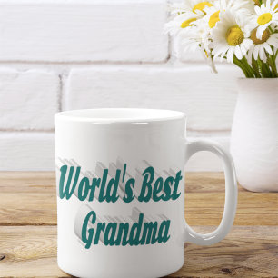 Grandma grönt, halv typografi kaffemugg