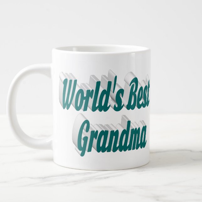 Grandma grönt, halv typografi Mors dag Jumbo Mugg (Vänster)