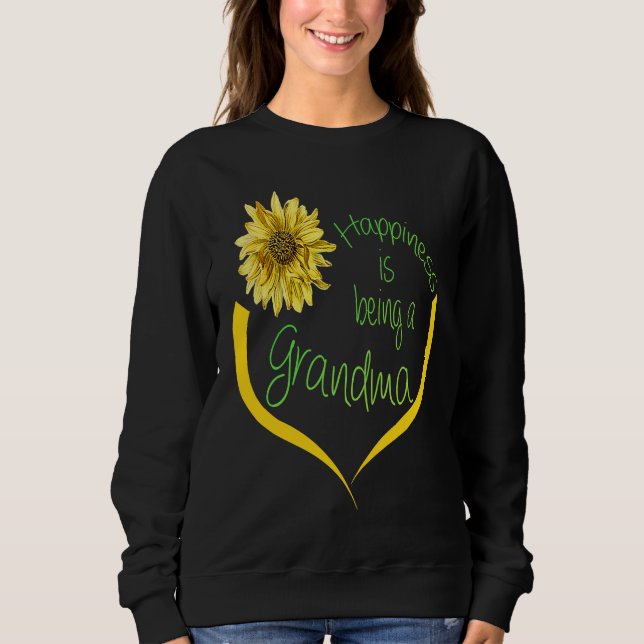 Grandma   Happiness Is Being A Grandma  Sunflower T Shirt (Framsida)