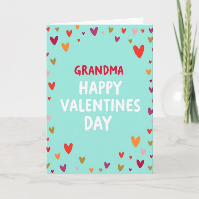 Grandma Happy Valentines Day Card Kort (Framsida)