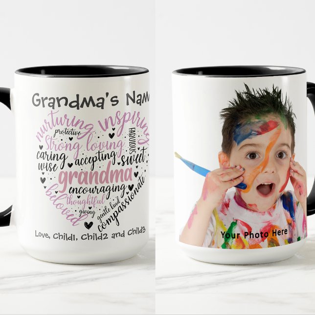 Grandma Heart Nurturing Beloved Anpassade Photo Mugg (Skapare uppladdad)