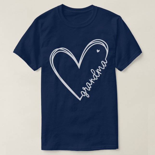 Grandma Heart Women For Christmas Mother's Day Bir T Shirt (Design framsida)