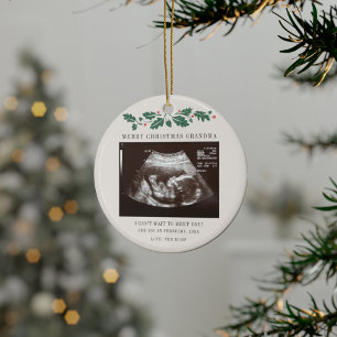 Grandma Helgdag-Graviden Ultrasound Julgransprydnad Keramik