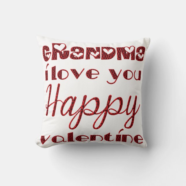 Grandma I Kärlek You Cute Cupid Typography Valenti Kudde (Framsida)