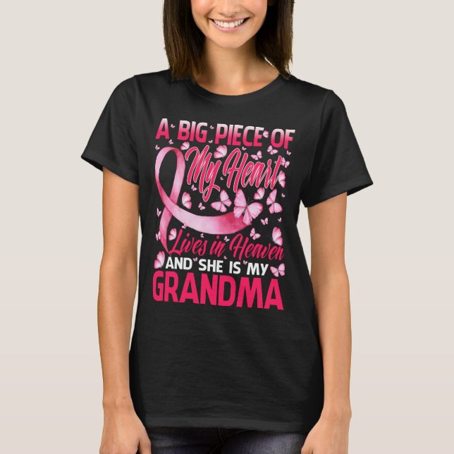 Grandma in Heaven Butterfly Fantastisk Breast Canc T Shirt (Framsida)