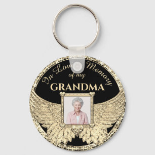 Grandma in Loving Memory Photo Memorial Keychain Nyckelring
