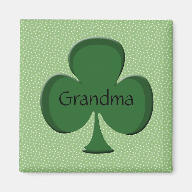 Grandma Irish Shamrock Magnet (Framsidan)