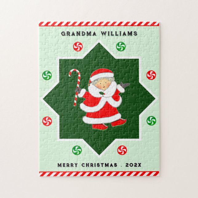 Grandma jul Helgdag Gift Pussel (Vertikal)