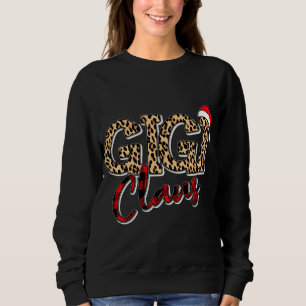 Grandma jul Santa Hat Gigi Claus Leopard Buf T Shirt