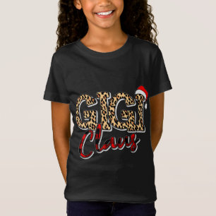 Grandma jul Santa Hat Gigi Claus Leopard Buf T Shirt