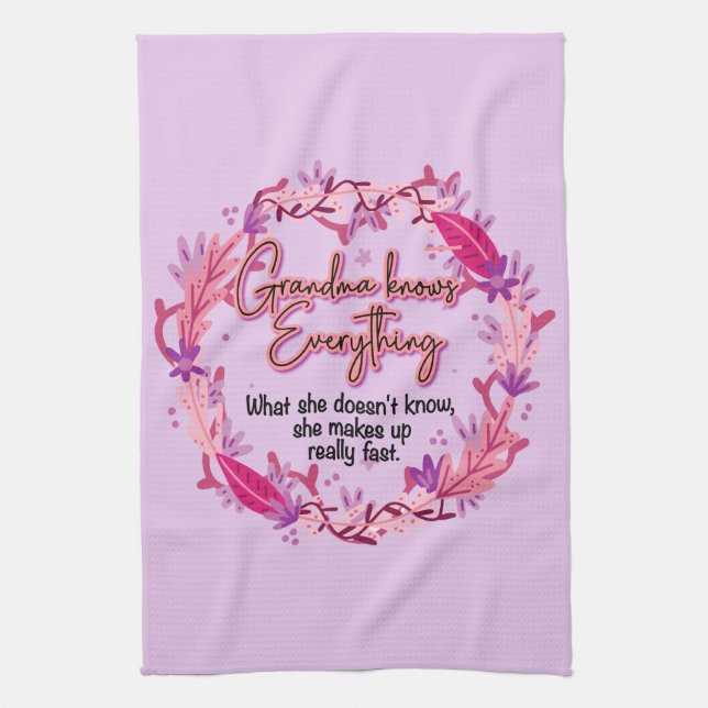 Grandma känner till allt kökshandduk (Vertikal)