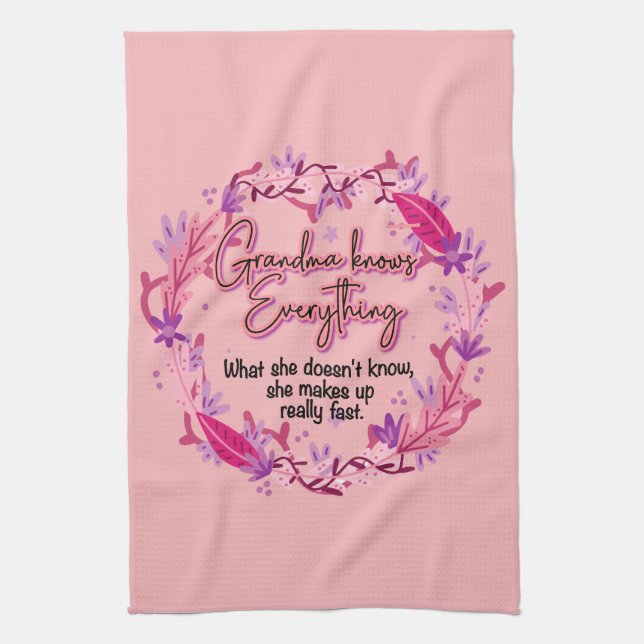 Grandma känner till allt kökshandduk (Vertikal)