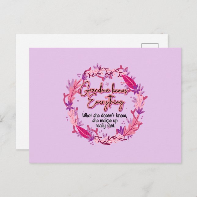 Grandma känner till allt vykort (Fram/baksida)