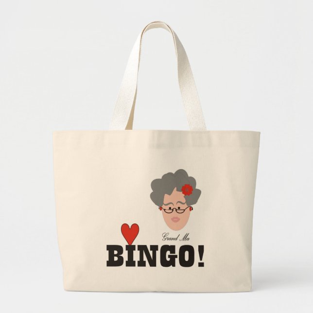 Grandma Kärlek Bingo Bag Jumbo Tygkasse (Framsidan)