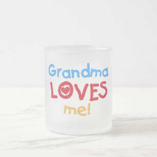 Grandma Kärlek Me T-shirts och presenter Frostad Glasmugg