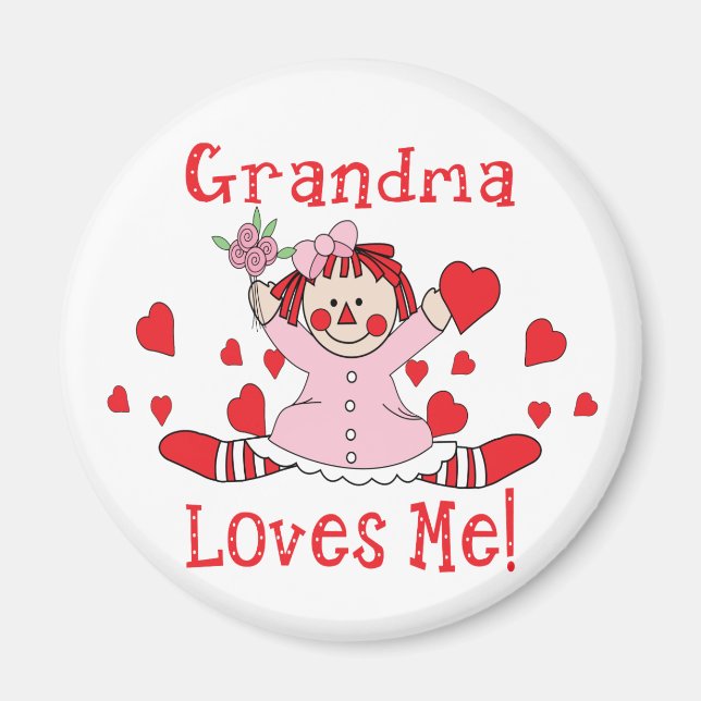 Grandma Kärlek om me Rag Doll Magnet (Framsidan)