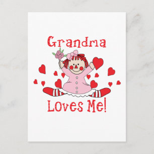 Grandma Kärlek om me Rag Doll Vykort
