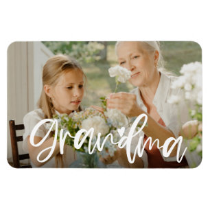 Grandma Kärlek Script Personlig Photo Gift Magnet
