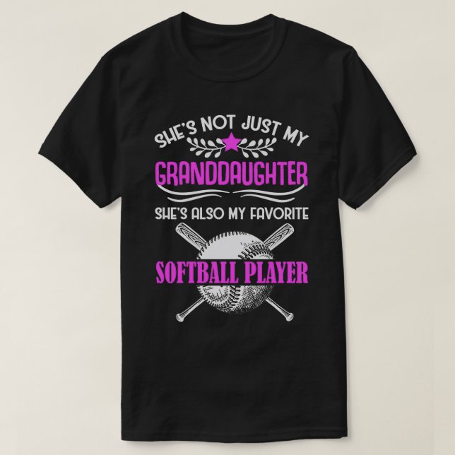 Grandma Kärlek Softball spelar mordotter T Shirt (Design framsida)