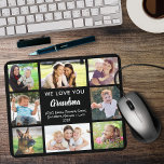 Grandma Kärlek You Photo Collage Black Musmatta<br><div class="desc">Ge är den bästa mormor en anpassningsbar multifotomusmatta som hon kommer att njuta av hela året. Du kan anpassa dig med åtta foton på barnbarn, barn, andra familjemedlemmar, husdjur osv., anpassa uttrycket "Vi Kärlek You Grandma" till "I Kärlek You" och om hon heter "Granny", "Nana", "Mommom" osv. och lägga till...</div>