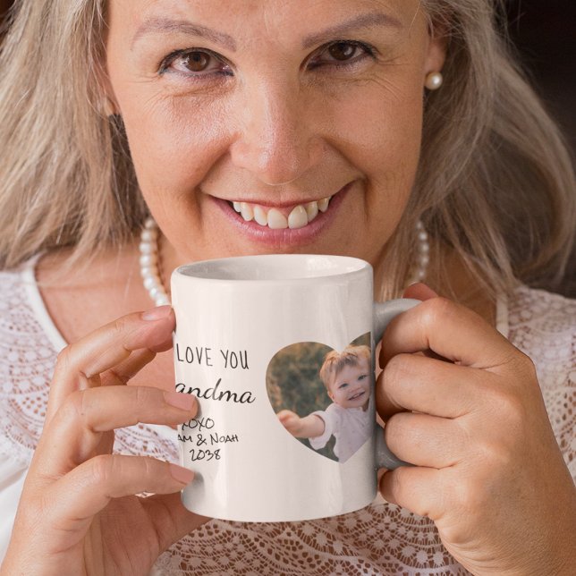 Grandma Kärlek You Photos Hearts Kaffemugg (Skapare uppladdad)