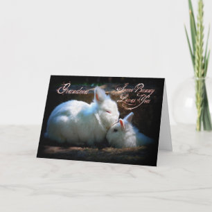 Grandma Kissing Bunnies Grattis på födelsedagen Kort