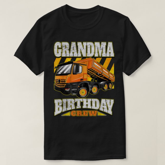 Grandma - Lastbil Birthday Crew T Shirt (Design framsida)
