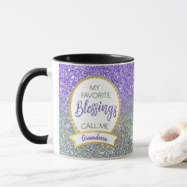 Grandma Lila Silver Favorite Blessings Glitter Mugg