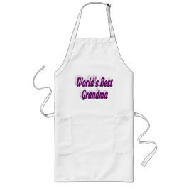 Grandma lila text long apron långt förkläde