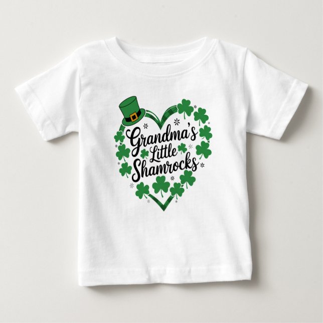 Grandma Little Shamrock T Shirt (Framsida)