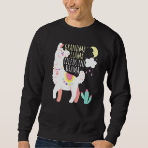 Grandma Llama behöver en Drama Animal Cute Llama Lång Ärmad Tröja