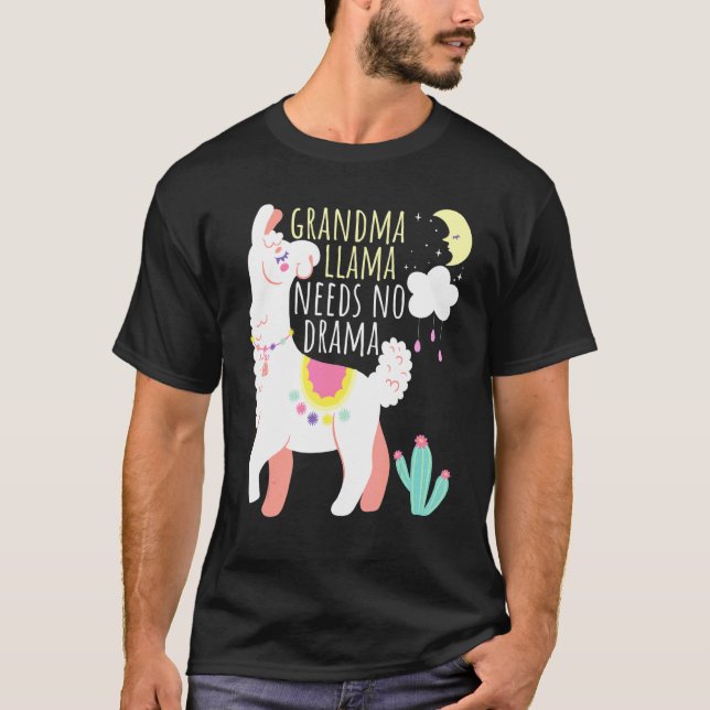 Grandma Llama behöver en Drama Animal Cute Llama T Shirt (Framsida)