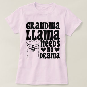 Grandma Llama behöver ingen Drama Cute Granny Humo T Shirt