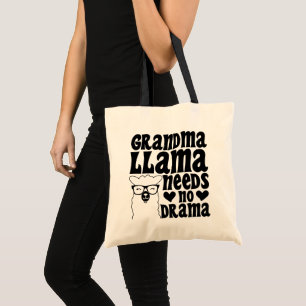 Grandma Llama behöver ingen Drama Cute Granny Humo Tygkasse