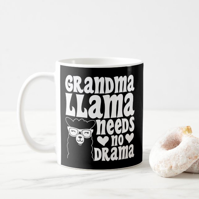 Grandma Llama behöver nr Drama Mors dag Kaffemugg (Med munk)