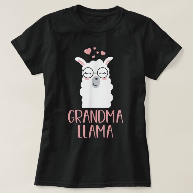Grandma Llama Cute Grandmor Gift T Shirt (Design framsida)