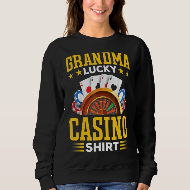 Grandma Lucky Casino Gambling Grandma T Shirt (Framsida)