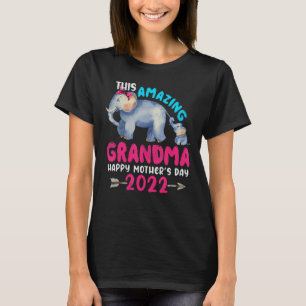 Grandma Lycklig Mors dag 2022 Cute Elephant Mamma T Shirt