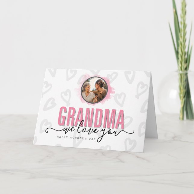 Grandma Lycklig Mors dag Kort (Framsida)
