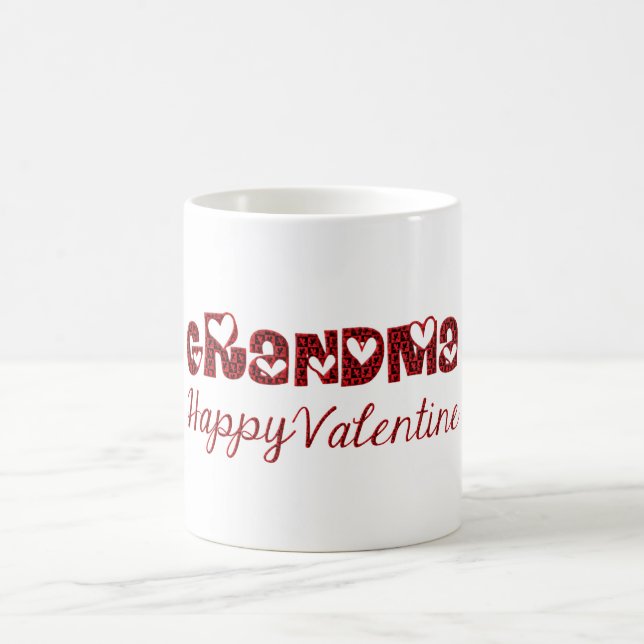 Grandma Lycklig Valentine Cute Cupid Typography Kaffemugg (Center)