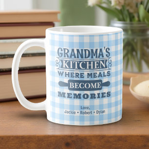 Grandma Måltider blir minnen blå Kaffemugg