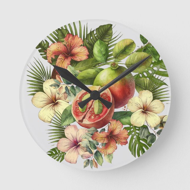 Grandma Manuela's Guavas Rund Klocka (Framsida)