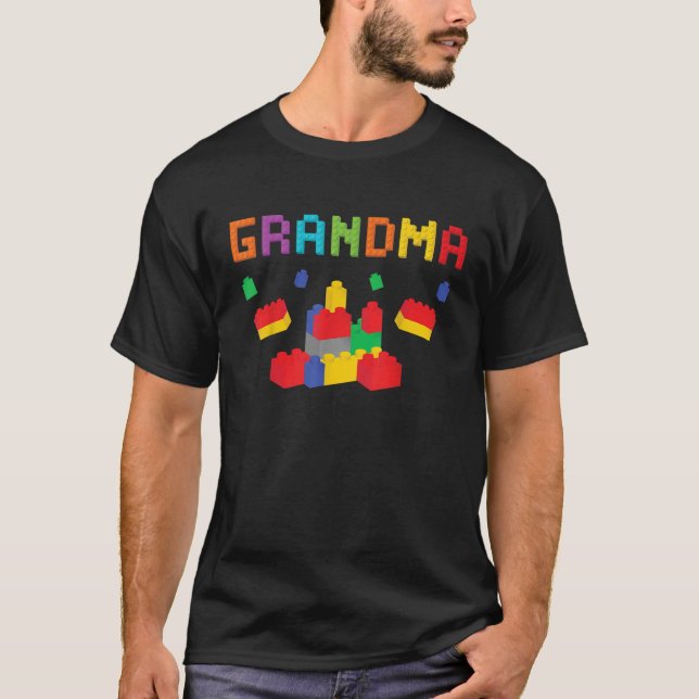 Grandma Master Builder Bygger block Bricks Matc T Shirt (Framsida)