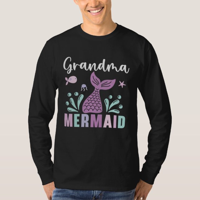 Grandma Mermaid  Grandmother Granny Grandparents D T Shirt (Framsida)