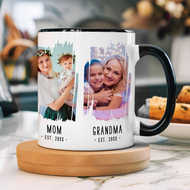 Grandma Milestones Photos & Years Anpassningsbar T Mugg (Skapare uppladdad)